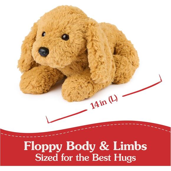 Muttsy Dog Plush 14 Inch Brown Premium Stuffed Animal Puppy Toy for Kids Ages 1+ - Picture 3 of 8